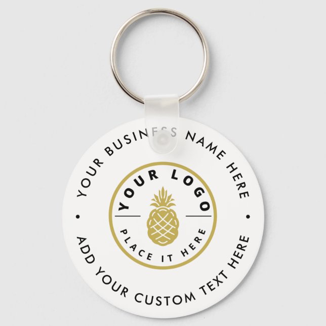 Modern Minimalist Simple Promotional Business Logo Keychain (Front)