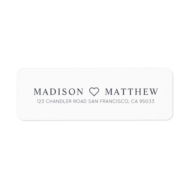 Modern Minimalist Simple Return Address (Front)