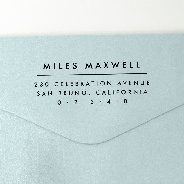 Modern Minimalist | Simple Return Address Rubber Stamp (Creator Uploaded)