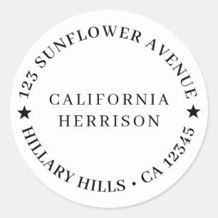 Modern Minimalist Simple Star Design Classic Round Sticker