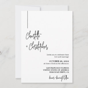 Modern Minimalist Simple Stylish Photo Wedding Invitation