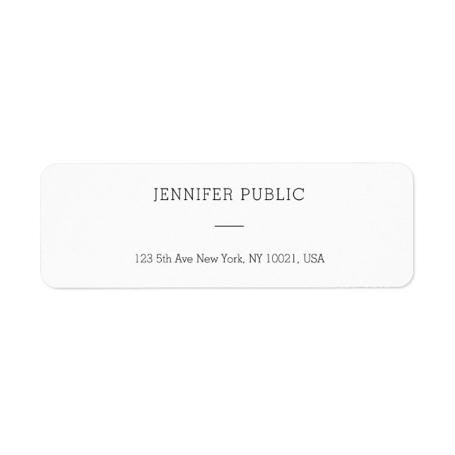 Modern Minimalist Simple Template Return Address (Front)
