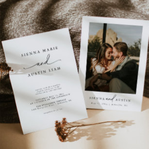 Modern Minimalist Simple Wedding Invitation