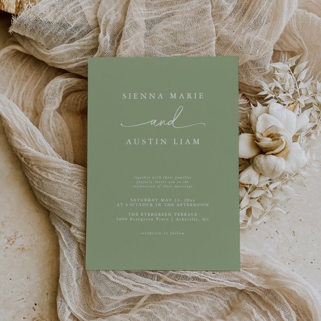Modern Minimalist Simple Wedding Invitation (Creator Uploaded)