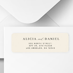Modern minimalist simple wedding return address