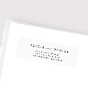 Modern minimalist simple wedding return address