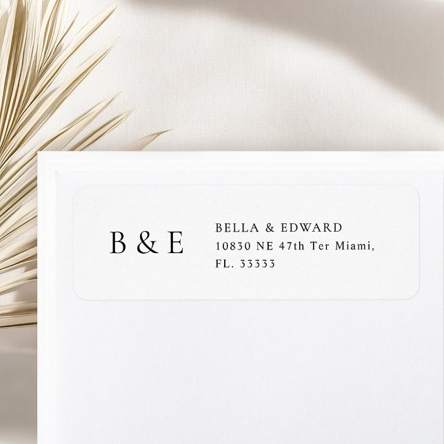 Modern Minimalist Simple Wedding Return Address  (Creator Uploaded)