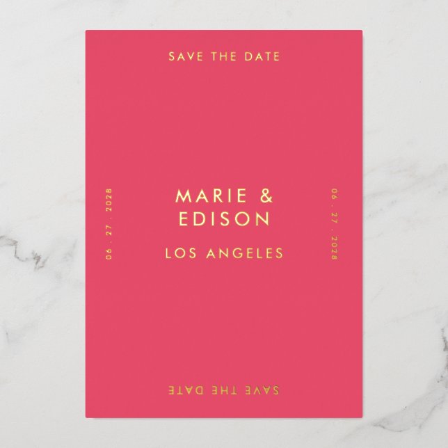 Modern Minimalist Simple Wedding Save the Date (Front)