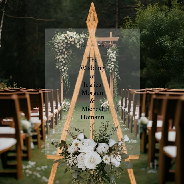 Modern Minimalist Simple Wedding Welcome Acrylic Sign (Creator Uploaded)
