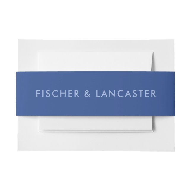 Modern Minimalist Sleek and Simple Wedding Invitation Belly Band (Front Example)