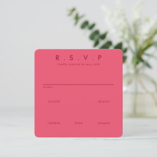 Modern Minimalist Sleek Simple Wedding RSVP Card