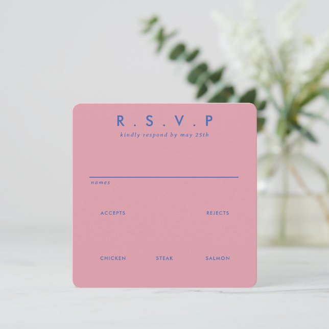 Modern Minimalist Sleek Simple Wedding RSVP Card (Standing Front)