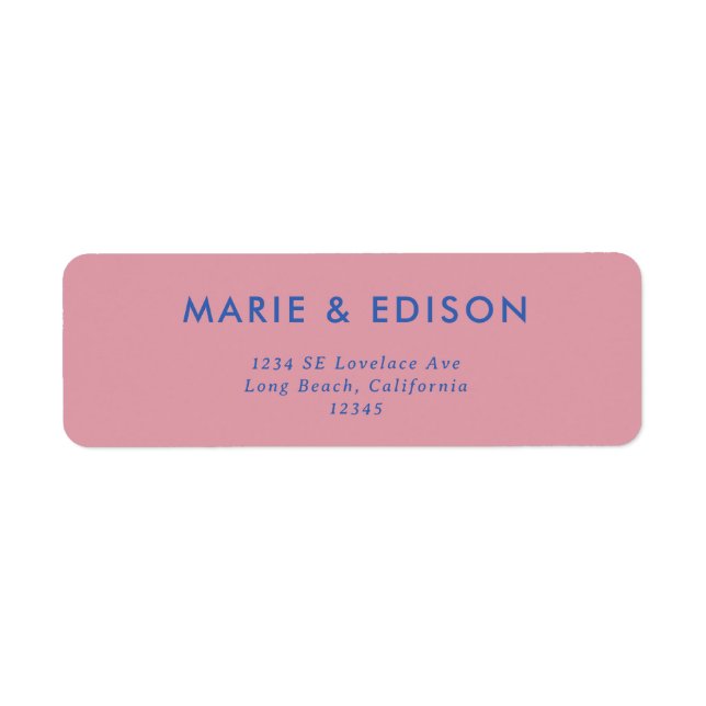 Modern Minimalist Sleek Wedding Return Address (Front)