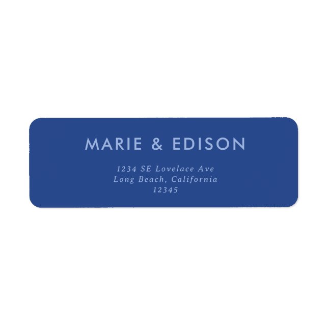Modern Minimalist Sleek Wedding Return Address (Front)