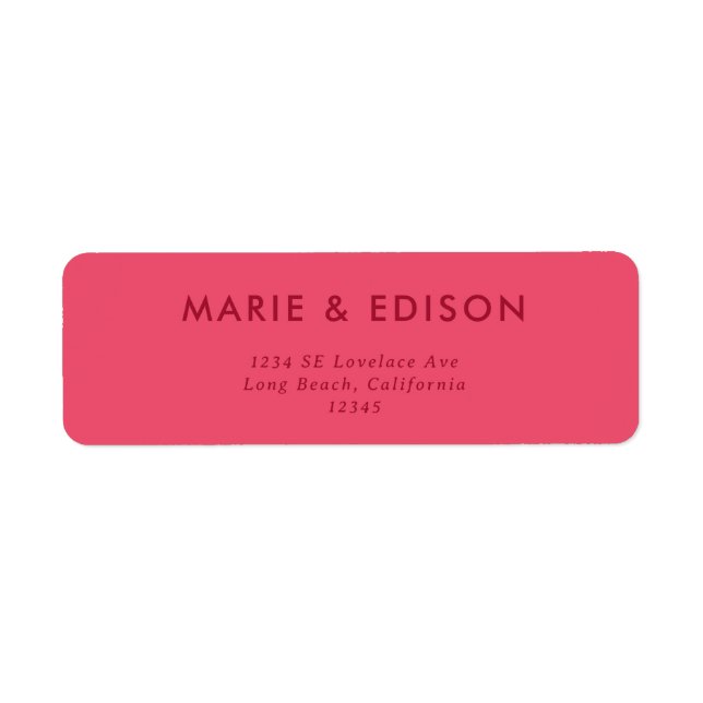 Modern Minimalist Sleek Wedding Return Address (Front)