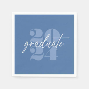 Modern Minimalist Soaring Grad   Blue + White Napkin