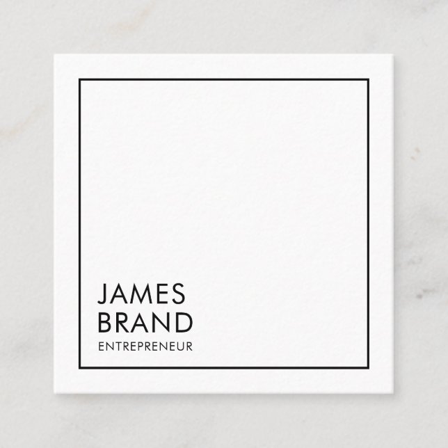 Modern Minimalist Social Media Square Business Card (Front)