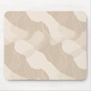 Modern Minimalist Soft Beige Flow Abstract Pattern Mouse Pad