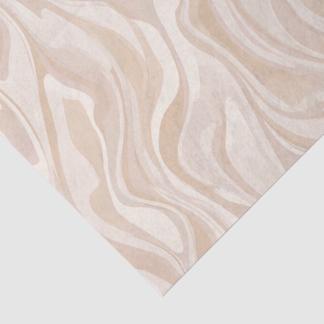 Modern Minimalist Soft Beige Flow Abstract Pattern Tissue Paper (Detail)
