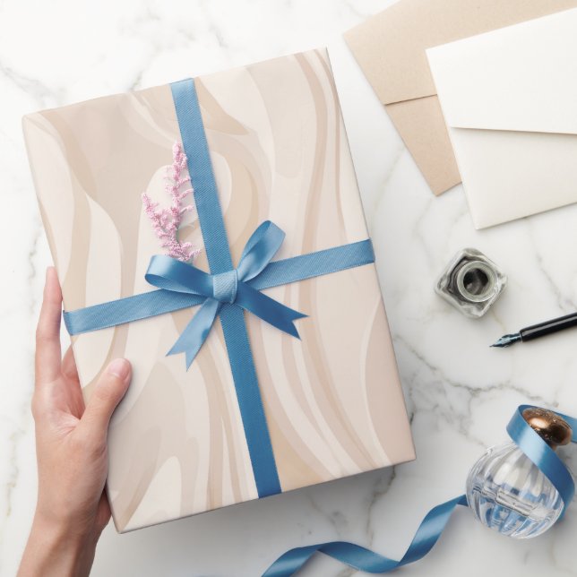 Modern Minimalist Soft Beige Flow Abstract Pattern Wrapping Paper (Gifting)