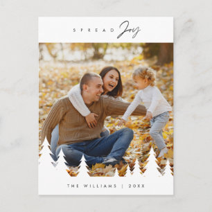Modern Minimalist, Spread joy Family Photo Postcard