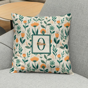 Modern Minimalist Spring Flowers Throw Pillow