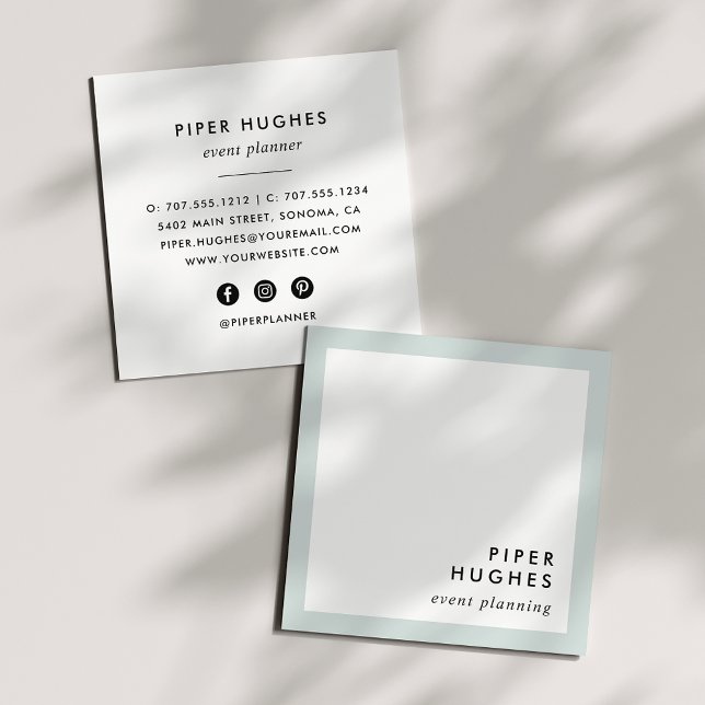 Modern Minimalist Square Business Cards | Mist (Creator Uploaded)