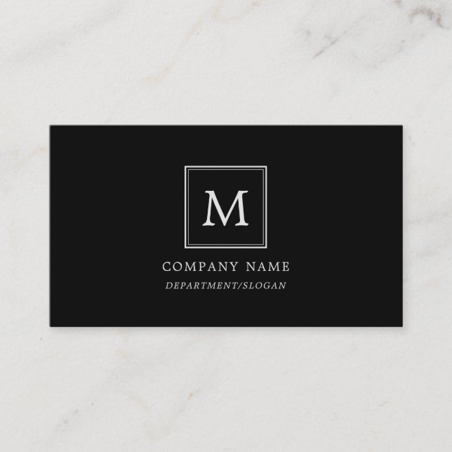 Modern Minimalist Square Monogram Business Card (Front)
