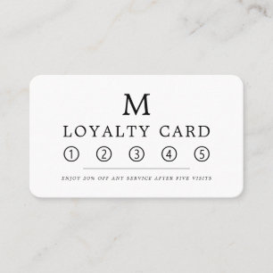 Modern Minimalist Square Monogram Loyalty Card