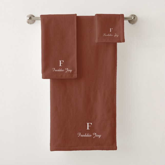 modern minimalist stylish bath towel set monogram  (Insitu)