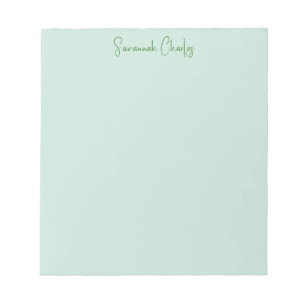 Modern Minimalist Stylish Green Elegant Notepad