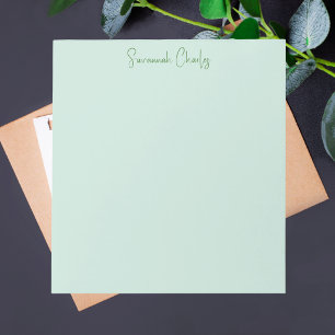 Modern Minimalist Stylish Green Elegant Notepad