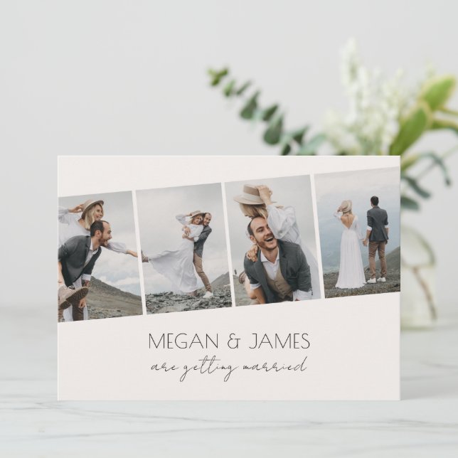 modern minimalist stylish photo wedding  invitation (Standing Front)