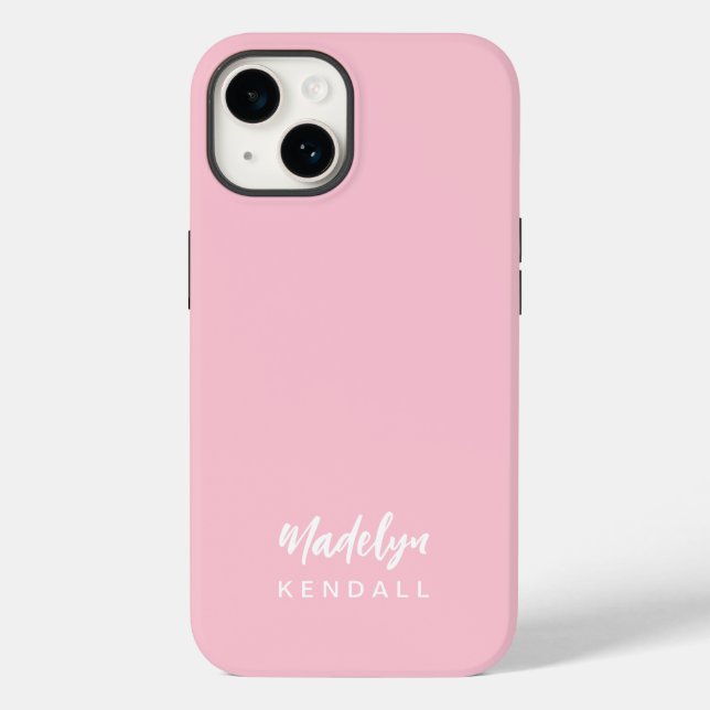 Modern Minimalist Stylish Script Cotton Candy Pink Case-Mate iPhone Case (Back)