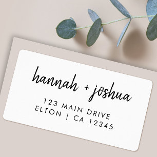 Modern Minimalist Stylish Script Wedding Address Label
