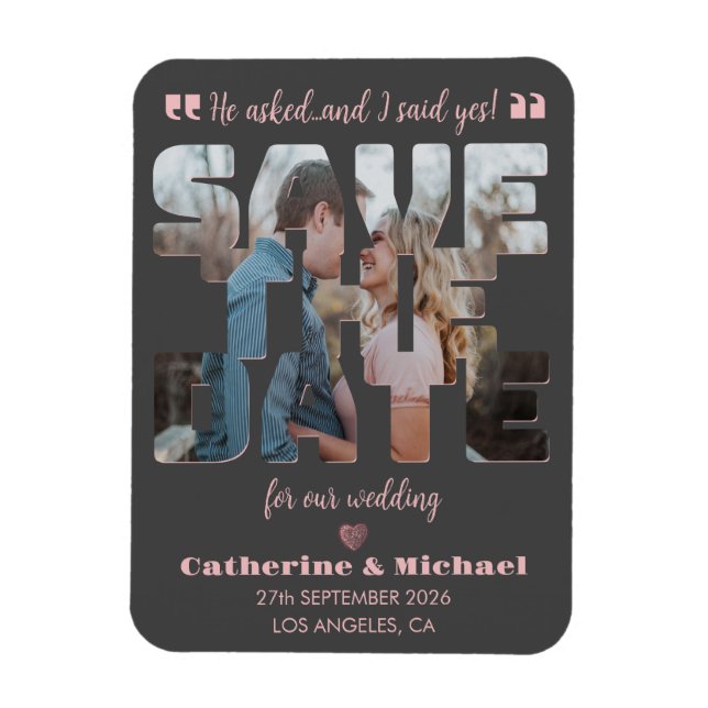 Modern Minimalist Stylish Typography Custom Photo Magnet (Vertical)