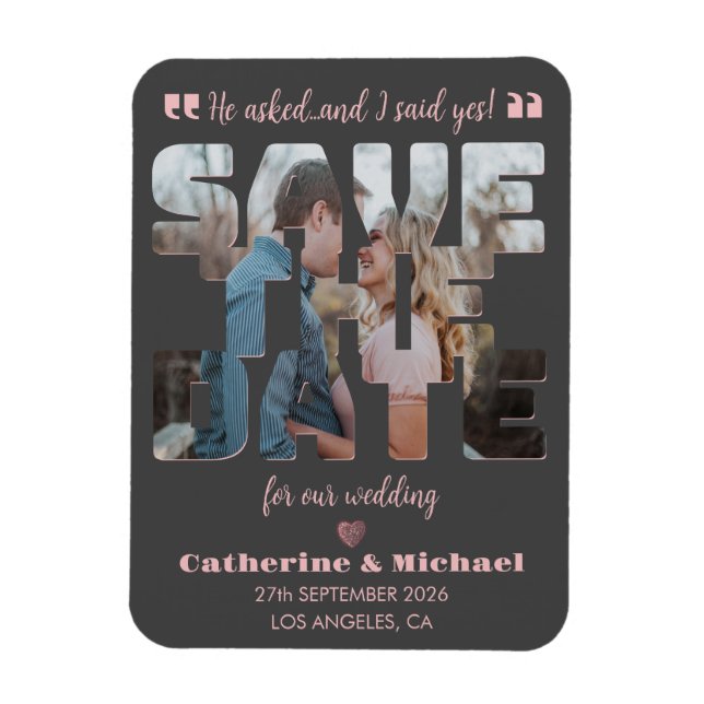 Modern Minimalist Stylish Typography Photo Magnet (Vertical)