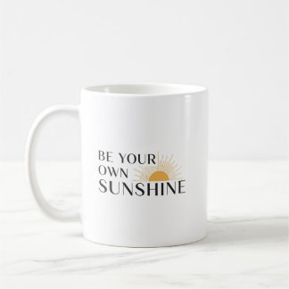 Modern Minimalist Sunburst Positive Affirmation Coffee Mug
