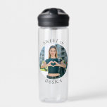 Modern Minimalist Sweet 16 Birthday Circle Photo Water Bottle<br><div class="desc">Create your own personalized circle photo round button for your her 16th birthday. Customize the the black text colour or add a background colour to match your photo. If you change the font type or size, you can fine tune the curvature of the text in small increments. Have fun creating...</div>