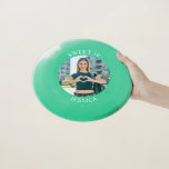 Modern Minimalist Sweet 16 Birthday Circle Photo Wham-O Frisbee<br><div class="desc">Create your own personalized no colour border photo frisbee for your her 16th birthday. Add a background colour or the customize the white text colour to match your photo. If you change the font type or size, you can fine tune the curvature of the text in small increments. Have fun...</div>