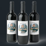 Modern Minimalist Sweet 16 Birthday Circle Photo Wine Label<br><div class="desc">Create your own personalized white border round photo sparkling apple cider labels for your her 16th birthday. Customize the solid white background colour or the black text colour to match your photo. If you change the font type or size, you can fine tune the curvature of the text in small...</div>