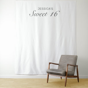 Modern Minimalist Sweet 16 Photo Background Tapestry