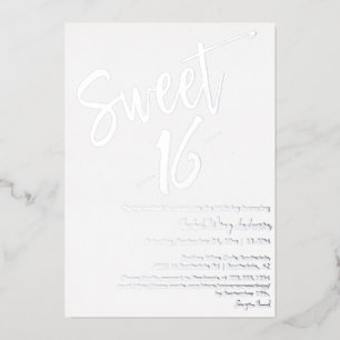 Modern Minimalist Sweet 16th Birthday Party Silver