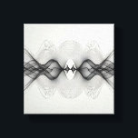 Modern Minimalist Symmetrical Line Art - Abstract  Canvas Print<br><div class="desc">A mesmerizing and elegant minimalist illustration featuring intricate, flowing black lines that form a perfectly symmetrical wave pattern. The design creates a sense of rhythmic motion and organic fluidity against a clean white background, mimicking sound waves or silk in motion. This sophisticated piece is ideal for adding a sense of...</div>