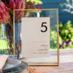 Modern Minimalist Table Number<br><div class="desc">This Modern Minimalist table number is perfect for your classy boho wedding. Its simple, unique abstract design accompanied by a contemporary minimal script and a white and black colour palette gives this product a feel of elegant formal luxury while staying simplistic, chic bohemian. Keep it as is, or choose to...</div>