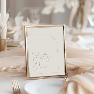 Modern Minimalist Table Thirty One Table Number