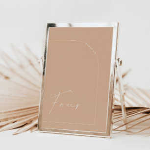 Modern Minimalist Tan Arch Table Four Table Number