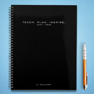 Modern Minimalist Teacher School Black Planner