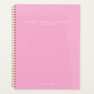 Modern Minimalist Teacher School Pink Planner