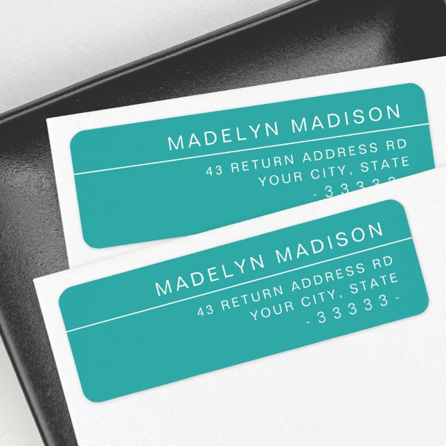 Modern minimalist teal return address (Creator Uploaded)